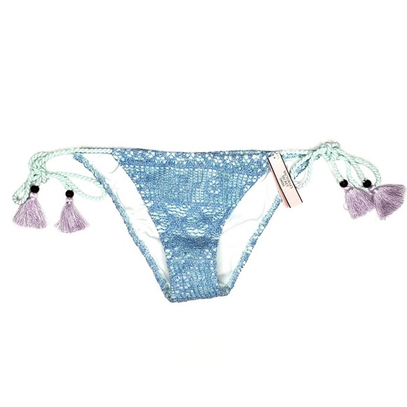 Victoria's Secret Crochet Lace String Teeny Bikini - Picture 1 of 7